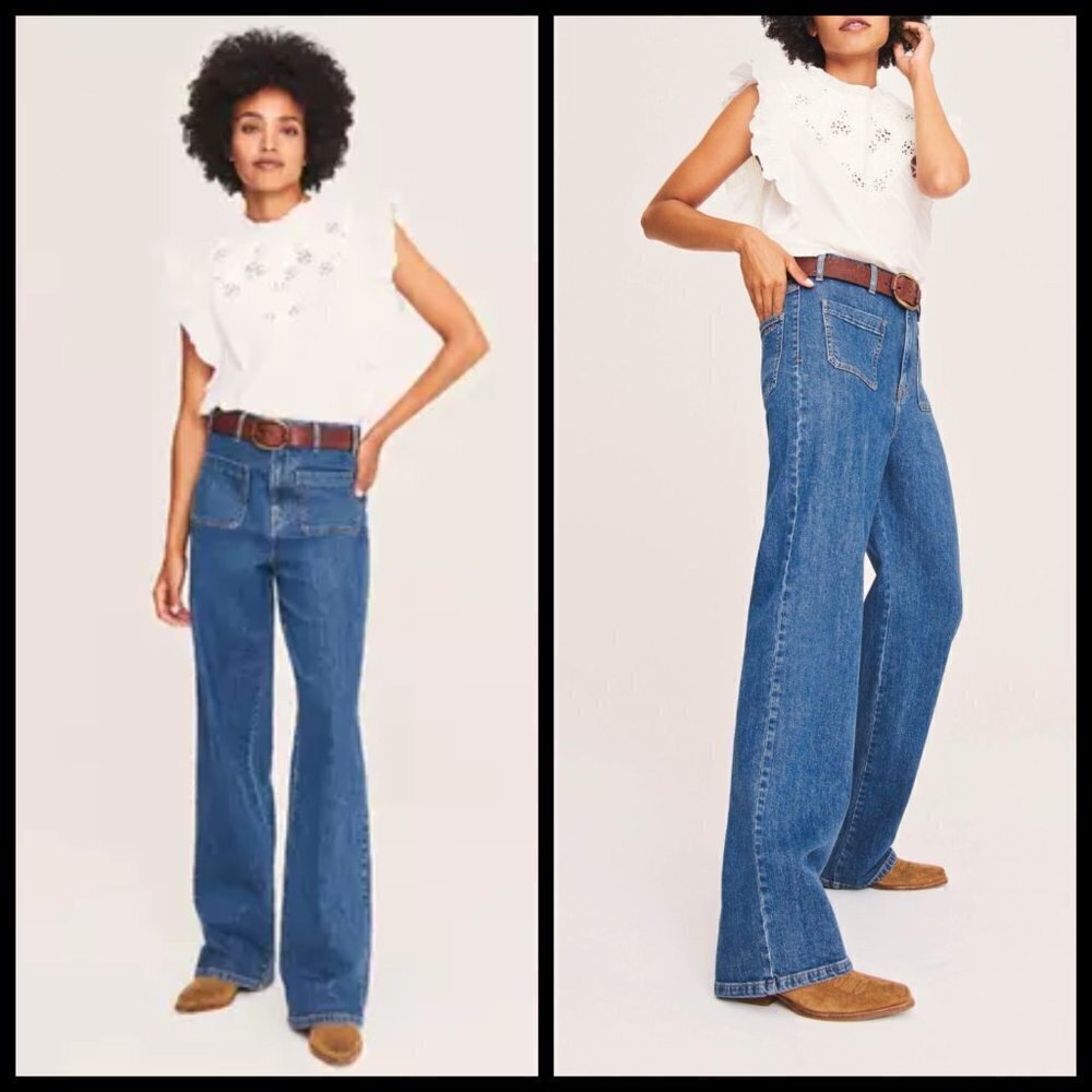 💕BA&SH💕 Wide Leg Flare Jeans ~ Blue 25